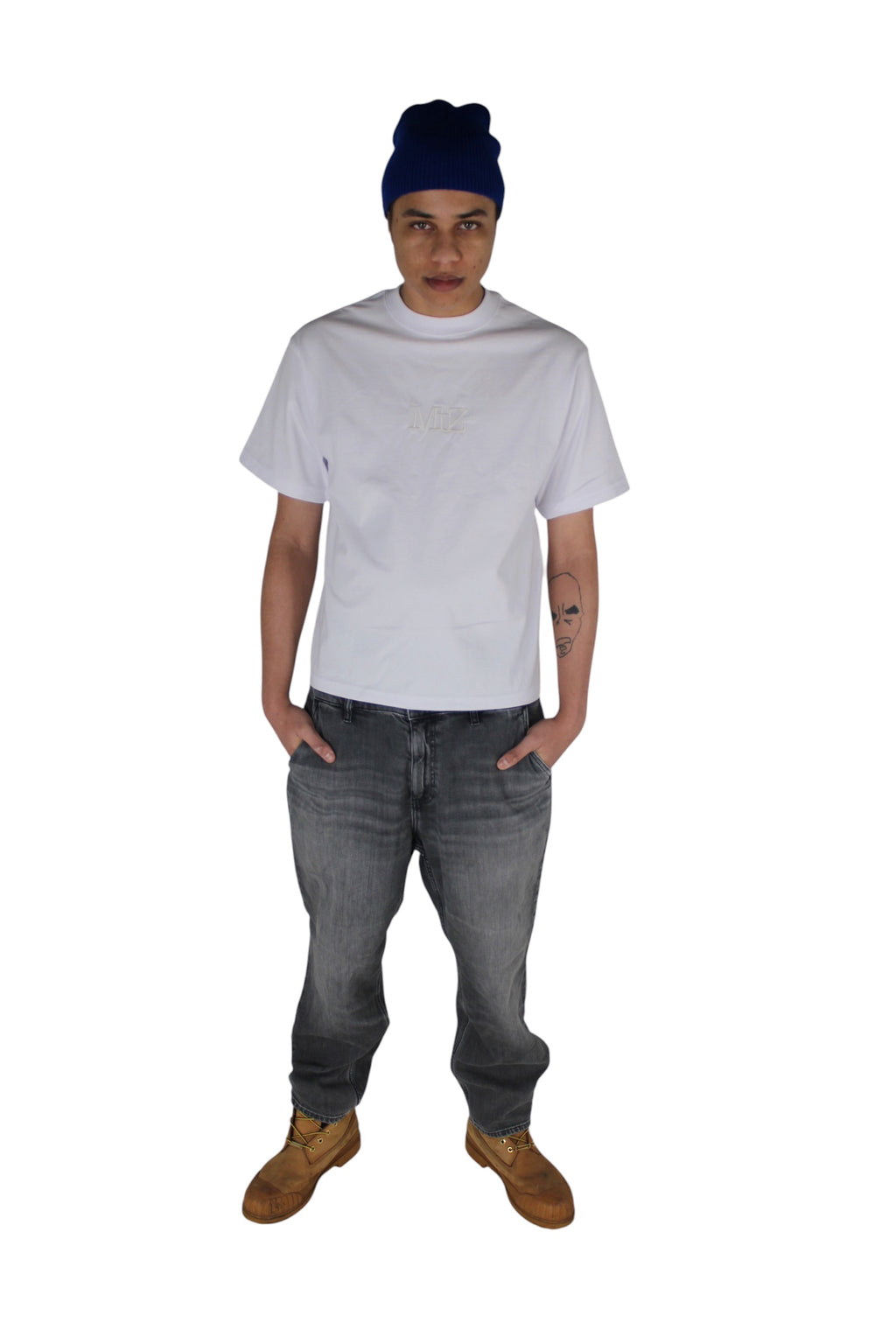 White Logo Tee