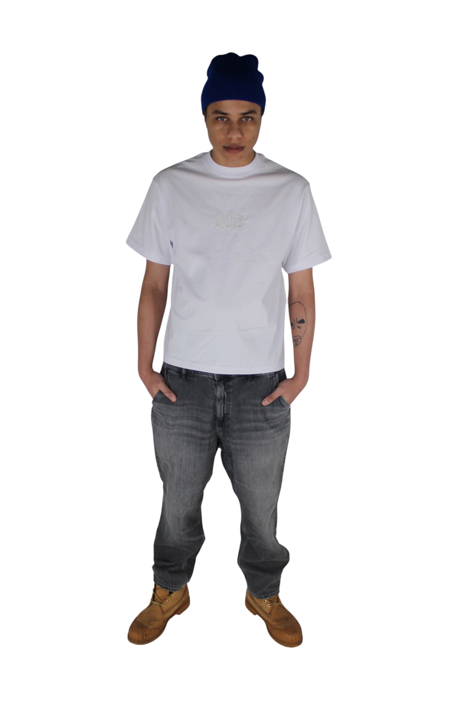 White Logo Tee