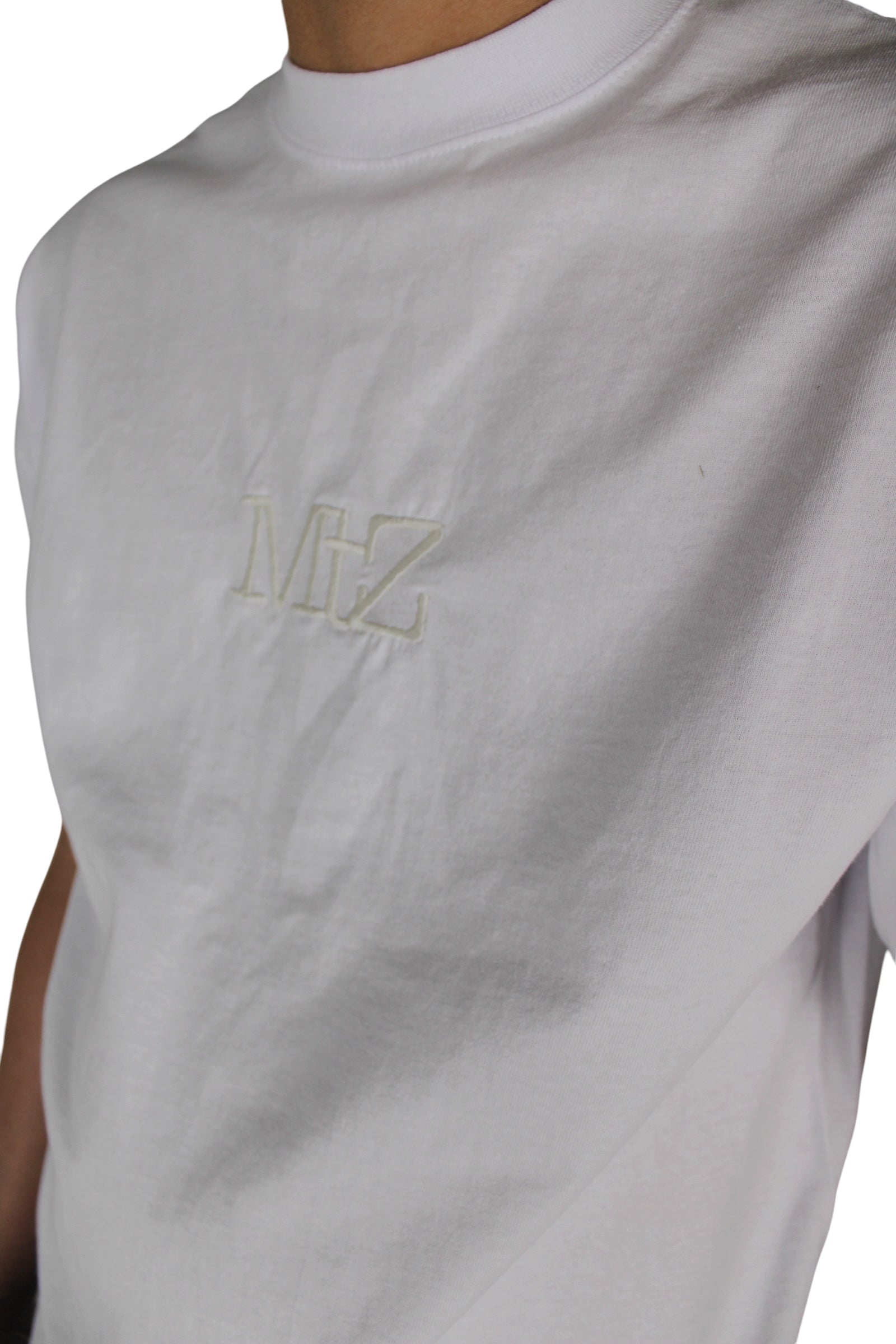 White Logo Tee